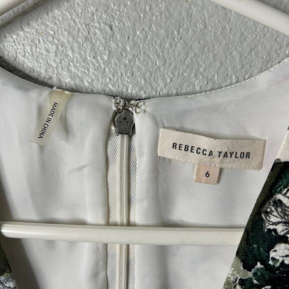 Rebecca Taylor Garden Matelasse Dress Size 6 Mini Fit & Flare Multi Sleeveless - Picture 5 of 10